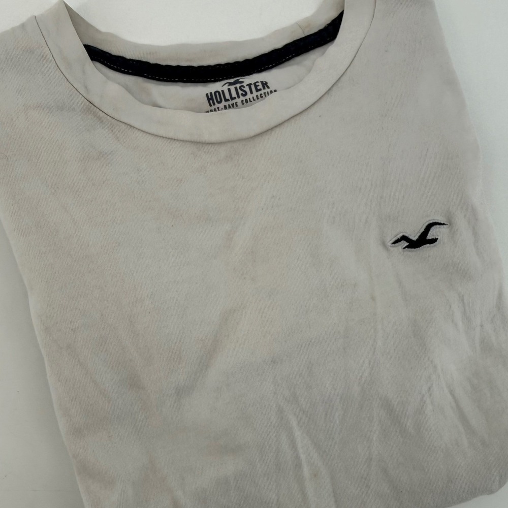 Hollister T‎ Shirt Men Size S Dip Dye Ombre Logo Cotton Short Sleeve Top